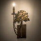 Meyda Lighting Oak Tree 10" Antique Copper Wall Sconce With Ivory Faux Candlelight