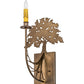 Meyda Lighting Oak Tree 10" Antique Copper Wall Sconce With Ivory Faux Candlelight