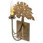 Meyda Lighting Oak Tree 10" Antique Copper Wall Sconce With Ivory Faux Candlelight