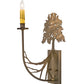 Meyda Lighting Oak Tree 10" Antique Copper Wall Sconce With Ivory Faux Candlelight