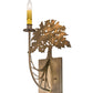 Meyda Lighting Oak Tree 10" Antique Copper Wall Sconce With Ivory Faux Candlelight