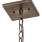 Meyda Lighting Oak Tree 17" Antique Copper Lantern Pendant Light With Greenish Brown Art Shade Glass