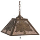 Meyda Lighting Oak Tree 23" 2-Light Antique Copper Pendant Light With Silver Mica Shade Glass