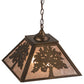 Meyda Lighting Oak Tree 23" 2-Light Antique Copper Pendant Light With Silver Mica Shade Glass