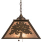 Meyda Lighting Oak Tree 23" 2-Light Antique Copper Pendant Light With Silver Mica Shade Glass