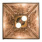 Meyda Lighting Oak Tree 23" 2-Light Antique Copper Pendant Light With Silver Mica Shade Glass