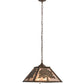 Meyda Lighting Oak Tree 23" 2-Light Antique Copper Pendant Light With Silver Mica Shade Glass
