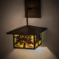 Meyda Lighting Oak Tree 30603 10" Antique Copper Lantern Wall Sconce With Green Art Shade Glass