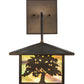 Meyda Lighting Oak Tree 30603 10" Antique Copper Lantern Wall Sconce With Green Art Shade Glass