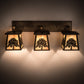 Meyda Lighting Oak Tree 32" 3-Light Antique Copper Vanity Light With Beige Iridescent Shade Glass