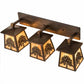 Meyda Lighting Oak Tree 32" 3-Light Antique Copper Vanity Light With Beige Iridescent Shade Glass