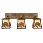 Meyda Lighting Oak Tree 32" 3-Light Antique Copper Vanity Light With Beige Iridescent Shade Glass