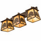 Meyda Lighting Oak Tree 32" 3-Light Antique Copper Vanity Light With Beige Iridescent Shade Glass