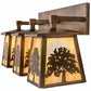 Meyda Lighting Oak Tree 32" 3-Light Antique Copper Vanity Light With Beige Iridescent Shade Glass