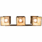 Meyda Lighting Oak Tree 32" 3-Light Antique Copper Vanity Light With Beige Iridescent Shade Glass