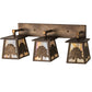 Meyda Lighting Oak Tree 32" 3-Light Antique Copper Vanity Light With Beige Iridescent Shade Glass