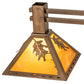 Meyda Lighting Oak Tree 45" 3-Light Antique Copper Leaf Island Pendant Light With Honey Amber Shade Glass