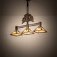 Meyda Lighting Oak Tree 45" 3-Light Antique Copper Leaf Island Pendant Light With Honey Amber Shade Glass
