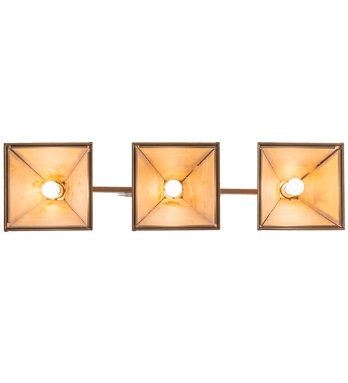 Meyda Lighting Oak Tree 45" 3-Light Antique Copper Leaf Island Pendant Light With Honey Amber Shade Glass
