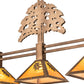 Meyda Lighting Oak Tree 45" 3-Light Antique Copper Leaf Island Pendant Light With Honey Amber Shade Glass