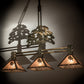 Meyda Lighting Oak Tree 45" 3-Light Antique Copper Leaf Island Pendant Light With Silver Mica Shade Glass