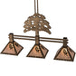 Meyda Lighting Oak Tree 45" 3-Light Antique Copper Leaf Island Pendant Light With Silver Mica Shade Glass