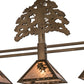 Meyda Lighting Oak Tree 45" 3-Light Antique Copper Leaf Island Pendant Light With Silver Mica Shade Glass