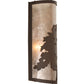 Meyda Lighting Oak Tree 8" Cafe Noir Wall Sconce With Silver Mica Shade Glass