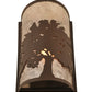 Meyda Lighting Oak Tree 8" Cafe Noir Wall Sconce With Silver Mica Shade Glass