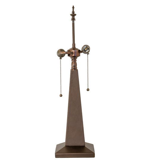 Meyda Lighting Obelisk 24" 2-Light Mahogany Bronze Mission "S" Cluster Table Lamp Base