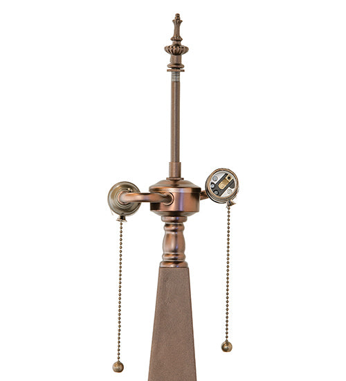 Meyda Lighting Obelisk 24" 2-Light Mahogany Bronze Mission "S" Cluster Table Lamp Base