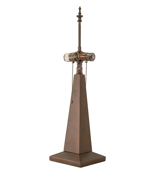 Meyda Lighting Obelisk 24" 2-Light Mahogany Bronze Mission "S" Cluster Table Lamp Base