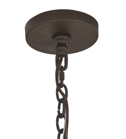 Meyda Lighting Obsidian 36" 12-Light Oil Rubbed Bronze Pendant Light With Beige Botticino Idalight Shade Glass
