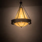 Meyda Lighting Obsidian 36" 12-Light Oil Rubbed Bronze Pendant Light With Beige Botticino Idalight Shade Glass