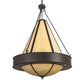 Meyda Lighting Obsidian 36" 12-Light Oil Rubbed Bronze Pendant Light With Beige Botticino Idalight Shade Glass