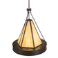 Meyda Lighting Obsidian 36" 12-Light Oil Rubbed Bronze Pendant Light With Beige Botticino Idalight Shade Glass