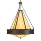 Meyda Lighting Obsidian 36" 12-Light Oil Rubbed Bronze Pendant Light With Beige Botticino Idalight Shade Glass