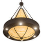 Meyda Lighting Obsidian 36" 12-Light Oil Rubbed Bronze Pendant Light With Beige Botticino Idalight Shade Glass