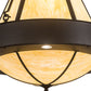Meyda Lighting Obsidian 36" 12-Light Oil Rubbed Bronze Pendant Light With Beige Botticino Idalight Shade Glass
