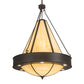 Meyda Lighting Obsidian 36" 12-Light Oil Rubbed Bronze Pendant Light With Beige Botticino Idalight Shade Glass