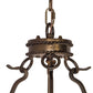Meyda Lighting Obsidian 36" 6-Light Antique Copper Pendant Light With Ambra Siena Idalight Shade Glass