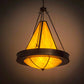 Meyda Lighting Obsidian 36" 6-Light Antique Copper Pendant Light With Ambra Siena Idalight Shade Glass