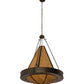Meyda Lighting Obsidian 36" 6-Light Antique Copper Pendant Light With Ambra Siena Idalight Shade Glass