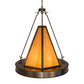 Meyda Lighting Obsidian 36" 6-Light Antique Copper Pendant Light With Ambra Siena Idalight Shade Glass