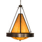 Meyda Lighting Obsidian 36" 6-Light Antique Copper Pendant Light With Ambra Siena Idalight Shade Glass