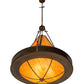 Meyda Lighting Obsidian 36" 6-Light Antique Copper Pendant Light With Ambra Siena Idalight Shade Glass