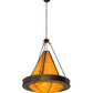 Meyda Lighting Obsidian 36" 6-Light Antique Copper Pendant Light With Ambra Siena Idalight Shade Glass