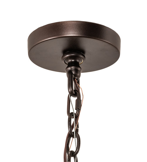 Meyda Lighting Obsidian 36" 6-Light Mahogany Bronze Pendant Light With Whitestone Idalight Shade
