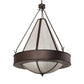 Meyda Lighting Obsidian 36" 6-Light Mahogany Bronze Pendant Light With Whitestone Idalight Shade