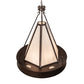 Meyda Lighting Obsidian 36" 6-Light Mahogany Bronze Pendant Light With Whitestone Idalight Shade